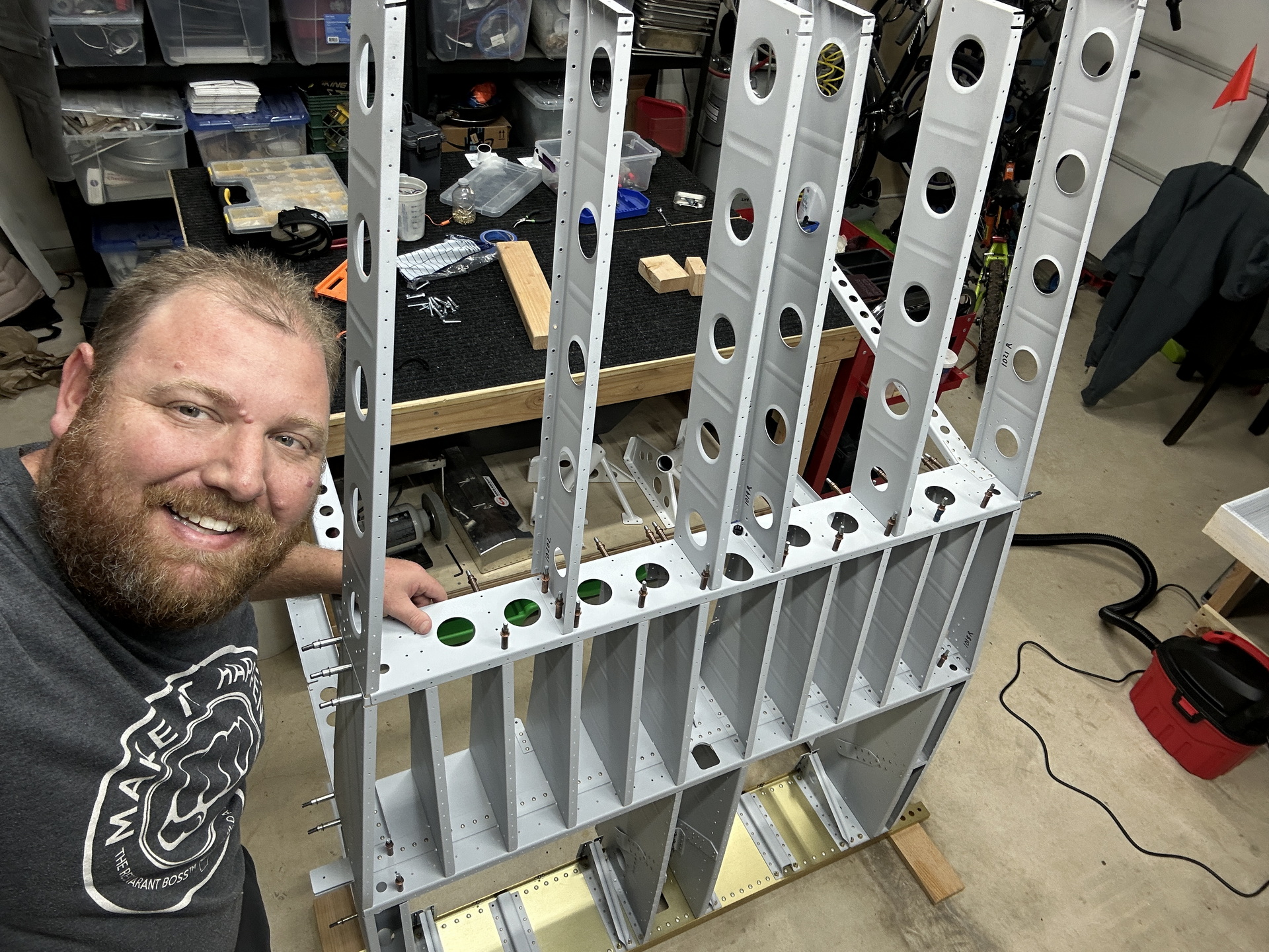 Ryan Gromfin and his RV-10 wing section